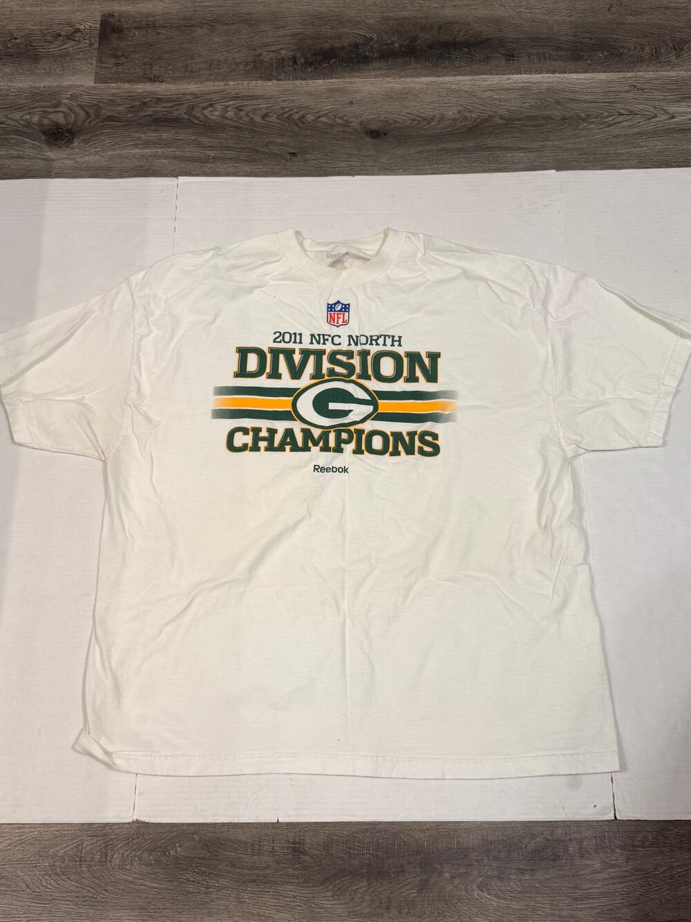 Green Bay Packers 2011 NFC North Champions Reebok 2XL XXL NFL T Shirt White